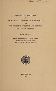 Cover of Cultural contacts of science by Gregory, Richard Arman Sir