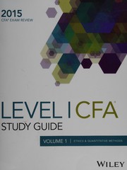 Cover of Wiley study guide for 2015 level I CFA exam by Wiley