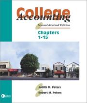 Front cover of College Accounting Revised 2e  Chapters 1-15 by Judith M. Peters