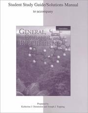 Front cover of General, Organic, and Biochemistry (Study Guide) by Katherine J. Denniston