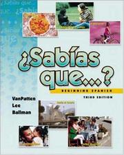 Front cover of ¿Sabias que . . .  ?, Beginning Spanish (Student Edition + Listening Comprehension Audio Cassette) by Bill VanPatten