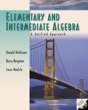 Cover of Elementary and Intermediate Algebra by Donald Hutchison