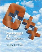 Cover of Programming in C++ by Tim B D'Orazio