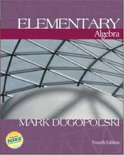 Cover of Elementary algebra by Mark Dugopolski