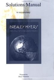 Cover of Solutions Manual to accompany Principles of Corporate Finance by Richard A. Brealey