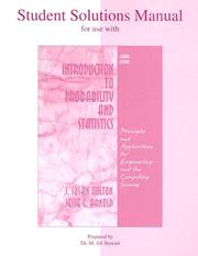 Cover of Student Solutions Manual to accompany Introduction to Probability and Statistics by J. Susan Milton