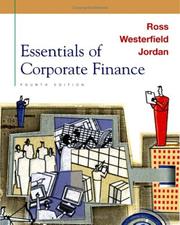 Front cover of Essentials of corporate finance by Stephen A Ross