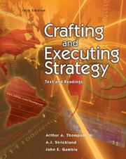 Cover of Crafting and Executing Strategy by Jr., Arthur A Thompson