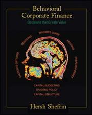 Cover of Behavioral corporate finance by Hersh Shefrin