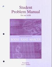 Front cover of Student Problem Manual to accompany Investments by Zvi Bodie