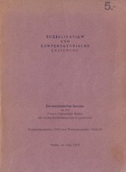 Front cover of Sozialisation und kompensatorische Erziehung by Freie Universität Berlin