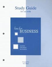 Cover of Study Guide to accompany Law for Business by A. James Barnes