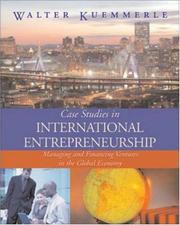 Front cover of Case Studies in International Entrepreneurship by Walter Kuemmerle