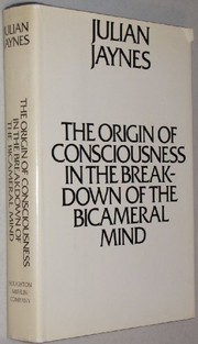 Front cover of The Origin of Consciousness in the Breakdown of the Bicameral Mind by Julian Jaynes