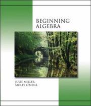 Cover of Beginning Algebra (hardcover) with MathZone by Julie Miller