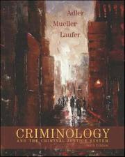 Cover of Criminology and the criminal justice system by Freda Adler