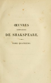 Front cover of Oeuvres complètes de Shakspeare (Midsummer Night's Dream / Romeo and Juliet / Timon of Athens) by William Shakespeare