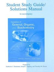 Cover of Student Solutions Manual to accompany Foundations of General Organic & Biochemistry by Katherine J Denniston