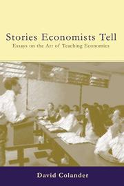 Front cover of The Stories Economists Tell by David C. Colander
