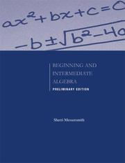Front cover of Preliminary Edition of Beginning and Intermediate Algebra by Sherri Messersmith