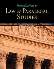 Front cover of Introduction to law & paralegal studies by Connie Farrell Scuderi