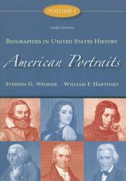Cover of American portraits by Stephen G. Weisner