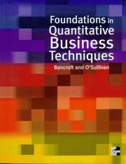 Cover of Foundations In Quantitative Business Techniques by Gordon Bancroft