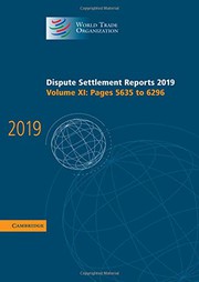 Front cover of Dispute Settlement Reports 2019 by World Trade Organization