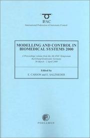 Front cover of Modelling and control biomedical systems 2000 (including biological systems) by IFAC Symposium on Modelling and Control in Biomedical Systems (4th 2000 Karlsburg, Germany)