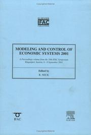 Front cover of Modeling and Control of Economic Systems 2001 by R. Neck