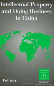 Front cover of Intellectual property and doing business in China by Deli Yang