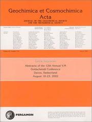 Front cover of Abstracts of the 12th Annual V.M. Goldschmidt Conference, Davos, Switzerland, August 18-23, 2002 by F.A. Podosek