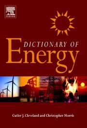 Front cover of Dictionary of energy by Cutler J. Cleveland