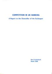 Front cover of Competition in UK banking by Don Cruickshank
