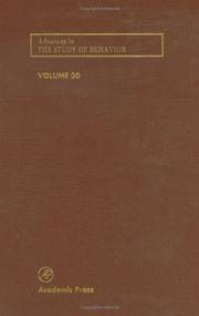 Front cover of Advances in the study of behavior by P. J. B. Slater