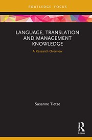 Front cover of Language, Translation and Management Knowledge by Susanne Tietze