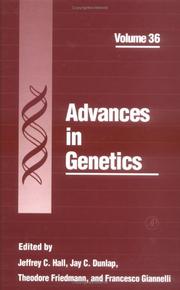 Cover of Advances in genetics by Jeffrey C. Hall