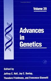 Cover of Advances in genetics by Jeffrey C. Hall