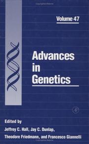 Cover of Advances in genetics by Jeffrey C. Hall