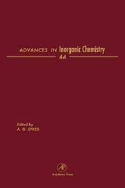 Cover of Advances in Inorganic Chemistry, Volume 44 (Advances in Inorganic Chemistry) by AG Sykes