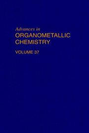 Cover of Advances in Organometallic Chemistry by F. Gordon A. Stone