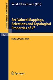 Front cover of Set-Valued Mappings, Selections and Topological Properties of 2x by W. M. Fleischman