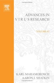 Front cover of Advances in Virus Research, Volume 63 (Advances in Virus Research) by Unknown