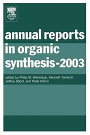 Front cover of Annual Reports in Organic Synthesis (2003) by Philip M. Weintraub