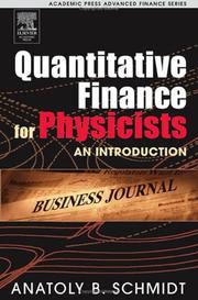 Cover of Quantitative Finance for Physicists by Anatoly B. Schmidt