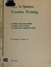 Front cover of How to sponsor creative writing; by T. F Doyle