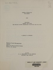 Cover of Federal recreation fee report 1982 by United States. National Park Service
