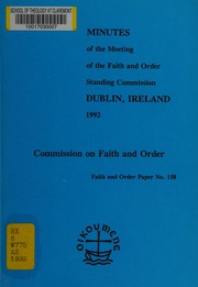 Front cover of Minutes of the meeting of the Faith and Order Standing Commission by World Council of Churches. Commission on Faith and Order. Standing Commission