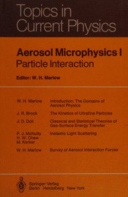 Cover of Aerosol microphysics, I by W. H. Marlow