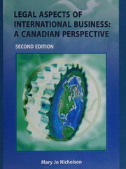 Front cover of Legal aspects of international business by Mary Jo Nicholson